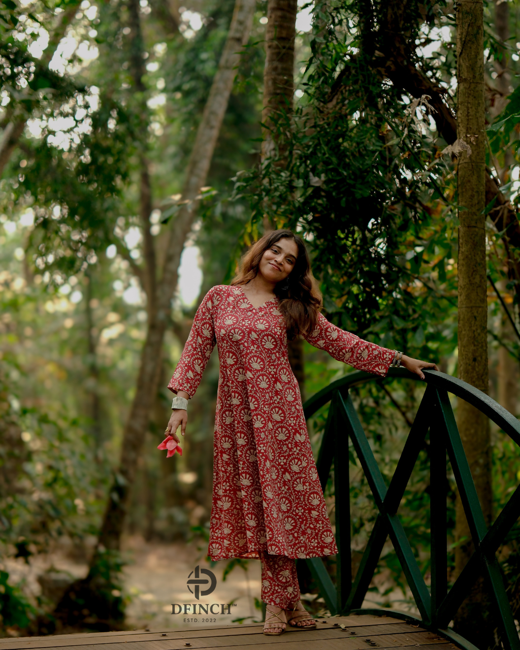 Elegant Red Paisley Wrap Kurta Set | A-line Co-ord set