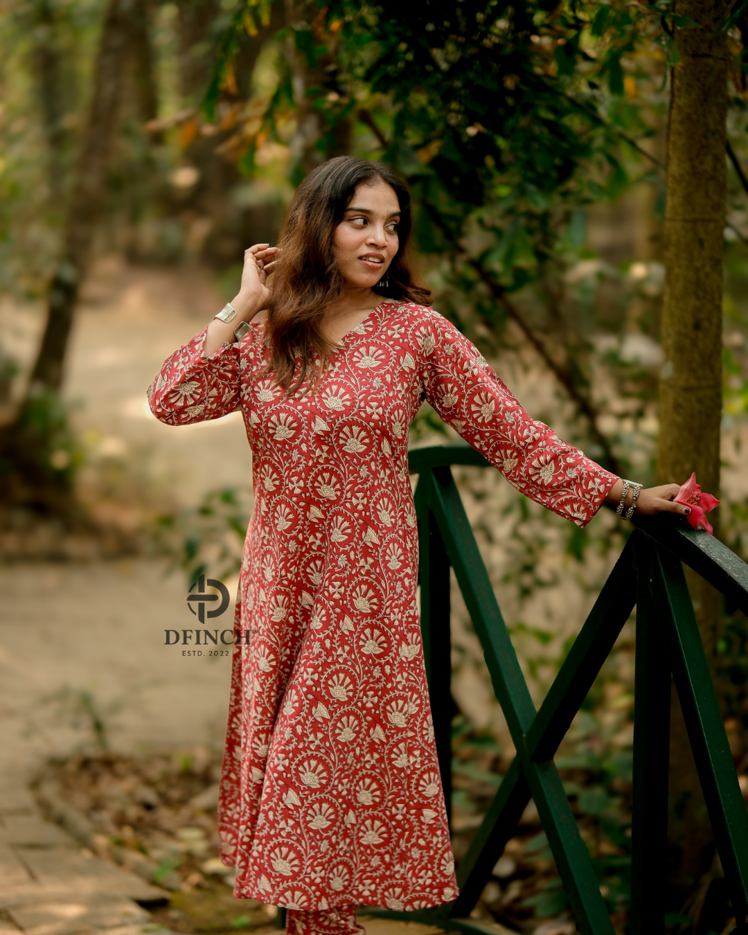 Elegant Red Paisley Wrap Kurta Set | A-line Co-ord set