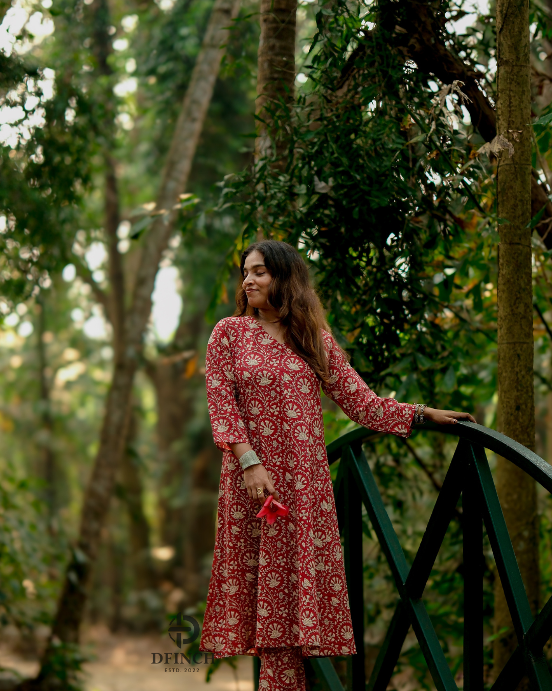 Elegant Red Paisley Wrap Kurta Set | A-line Co-ord set