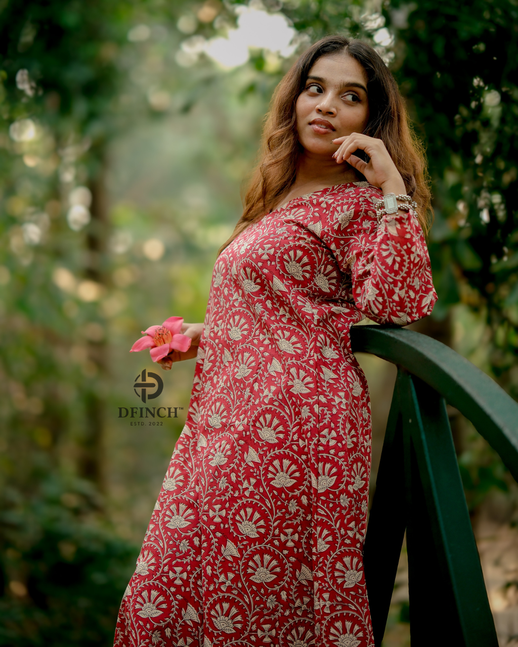 Elegant Red Paisley Wrap Kurta Set | A-line Co-ord set