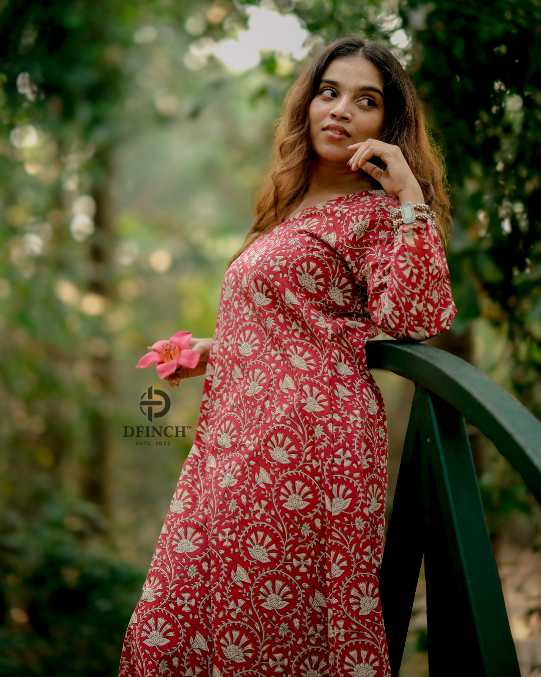 Elegant Red Paisley Wrap Kurta Set | A-line Co-ord set