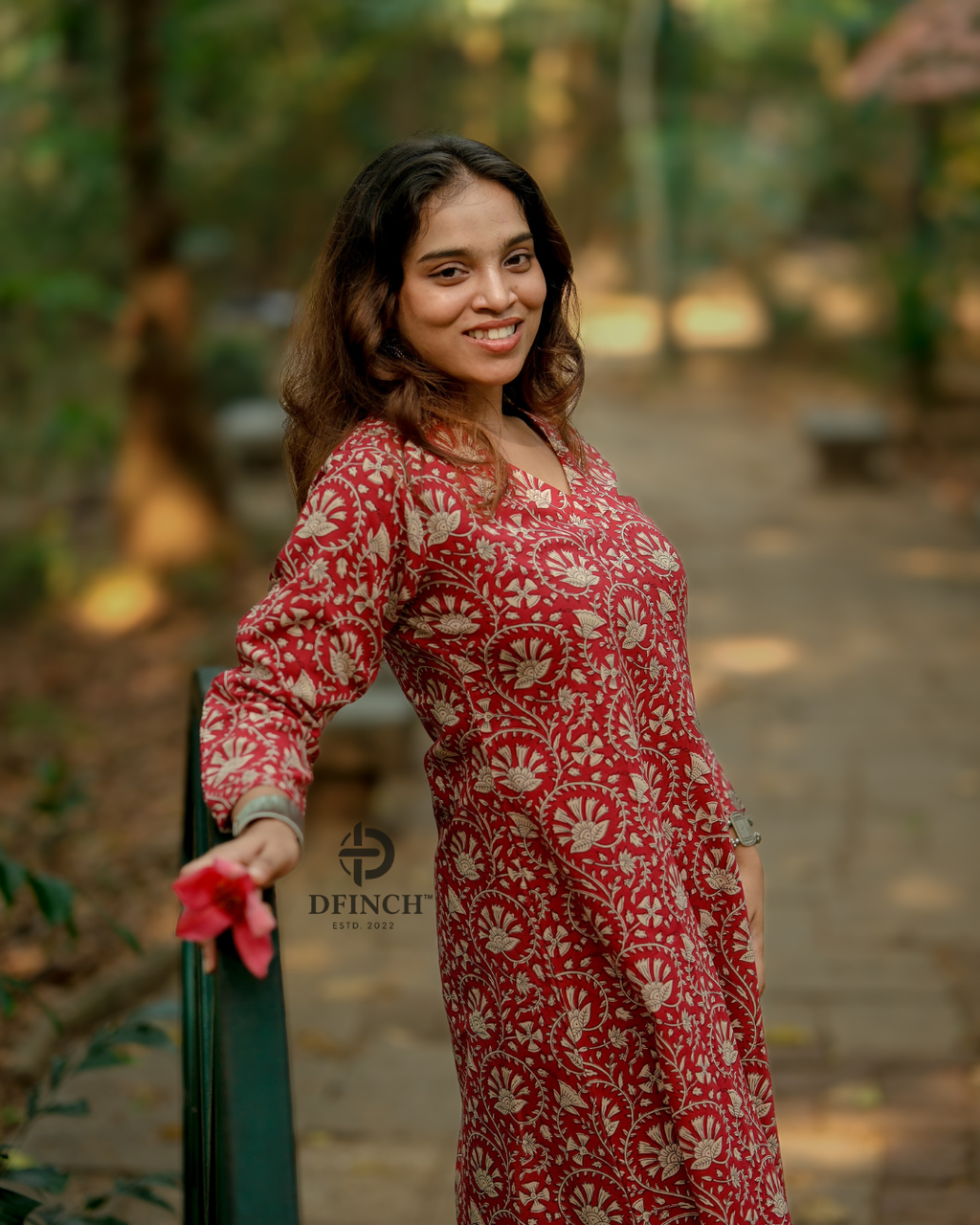 Elegant Red Paisley Wrap Kurta Set | A-line Co-ord set