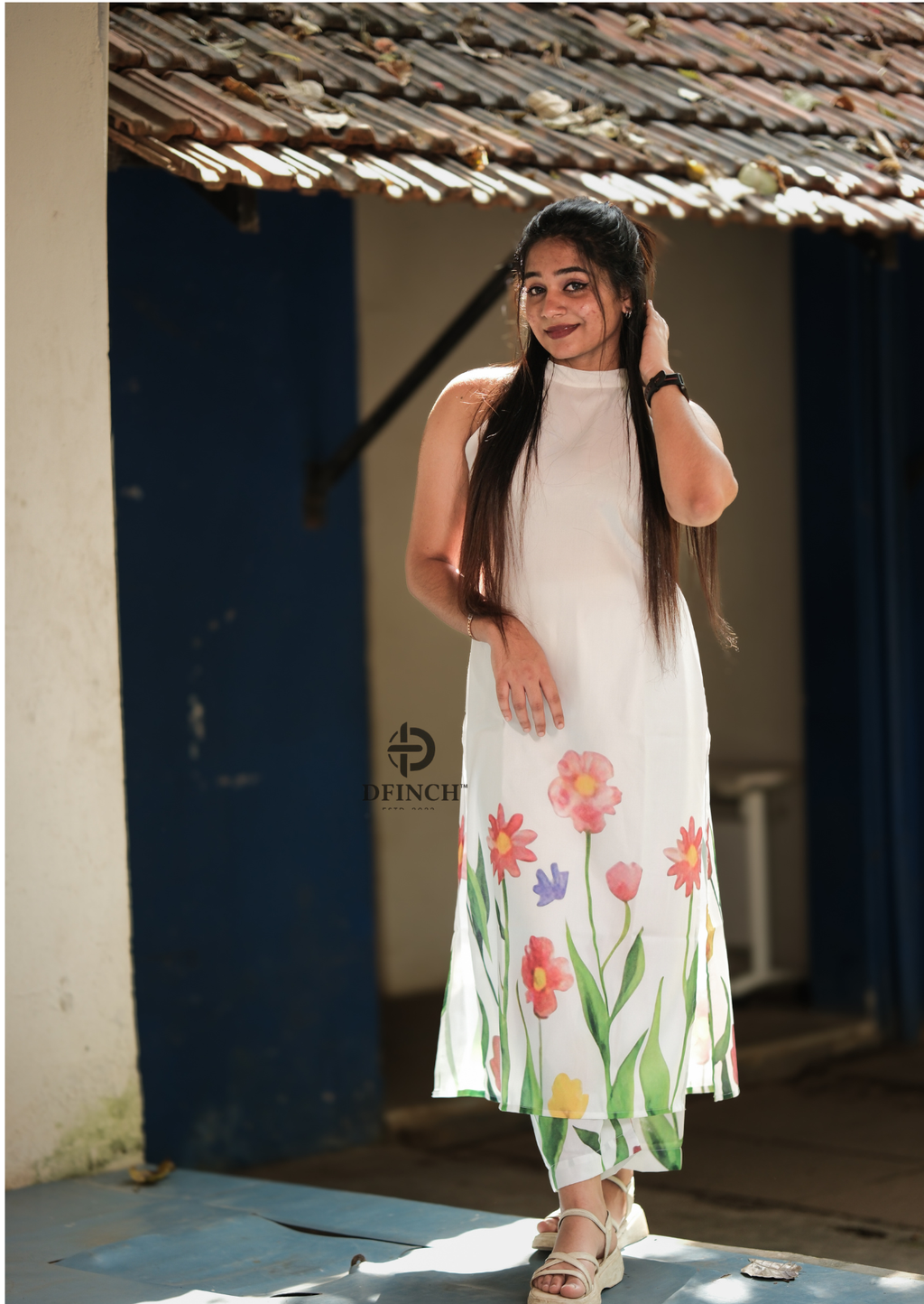 Stylish Floral Printed White Kurti Set | Comfortable & Chic