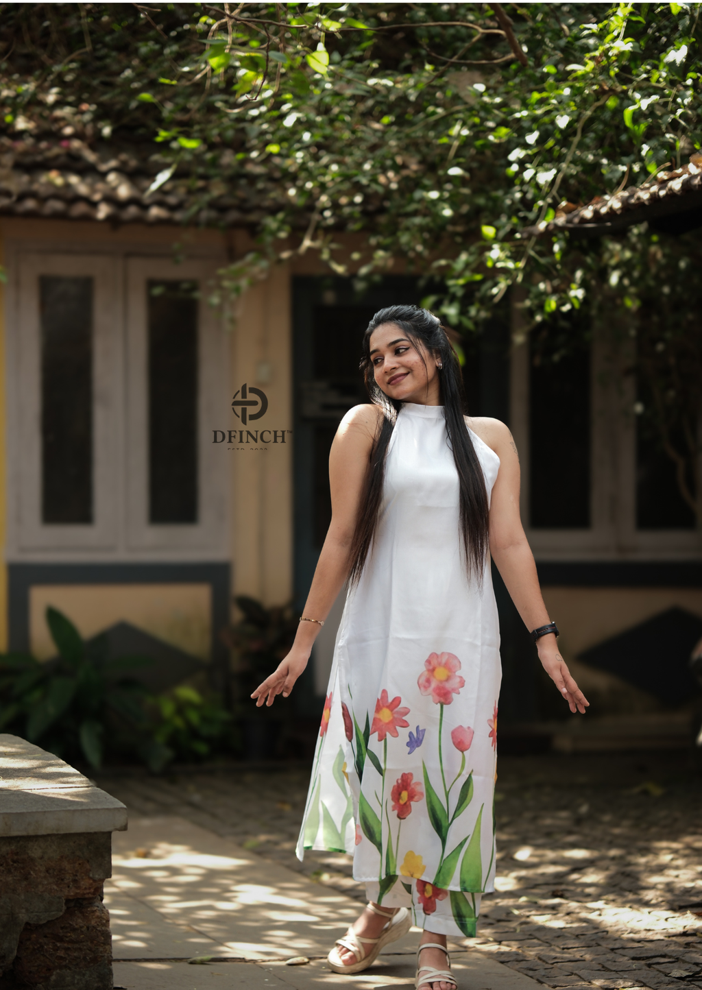 Stylish Floral Printed White Kurti Set | Comfortable & Chic