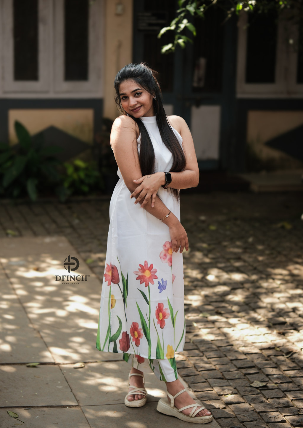 Stylish Floral Printed White Kurti Set | Comfortable & Chic