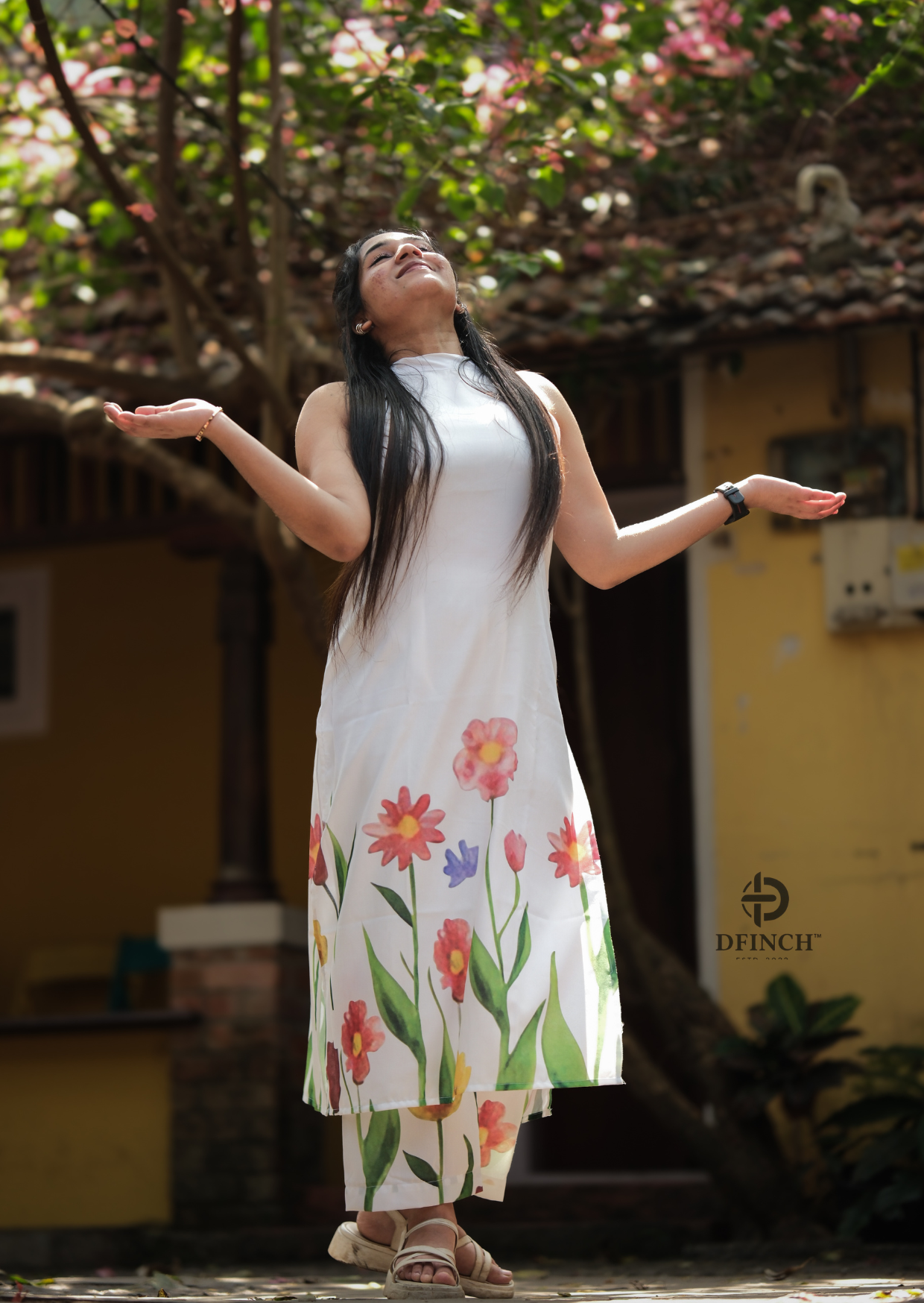 Stylish Floral Printed White Kurti Set | Comfortable & Chic