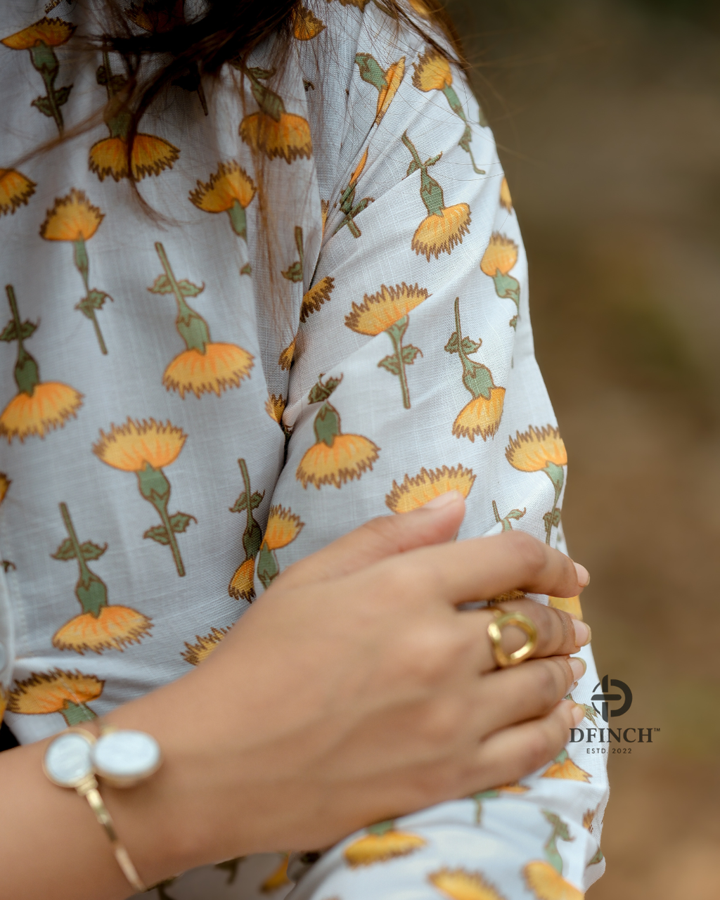 Off-White Marigold Buti Kurta Palazzo Set |  dfinchfashions