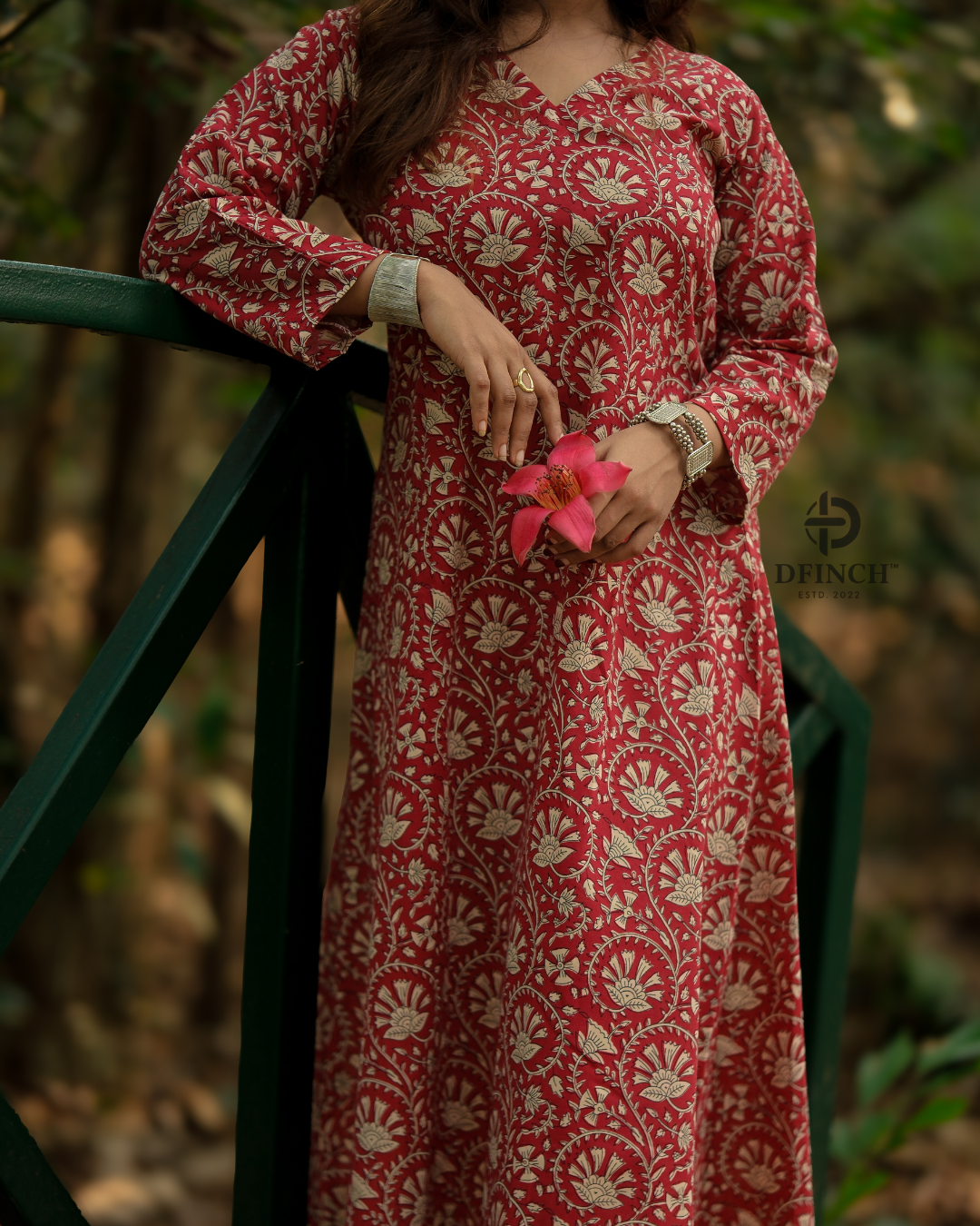 Elegant Red Paisley Wrap Kurta Set | A-line Co-ord set