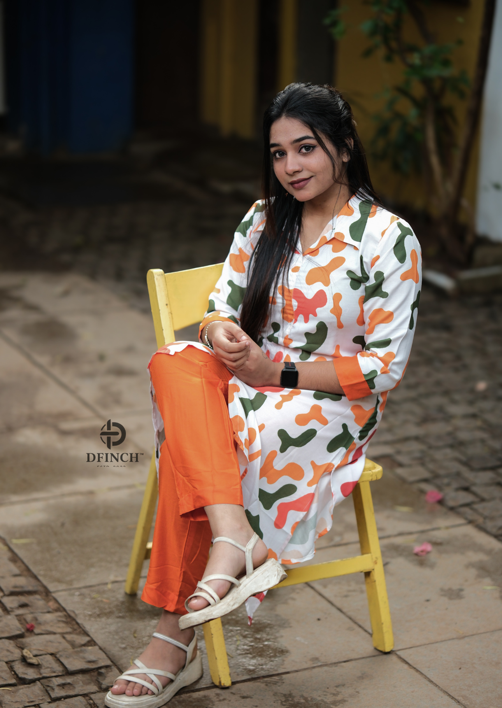 Printed Shirt-Style up and down Kurti Set | Dfinch fashions