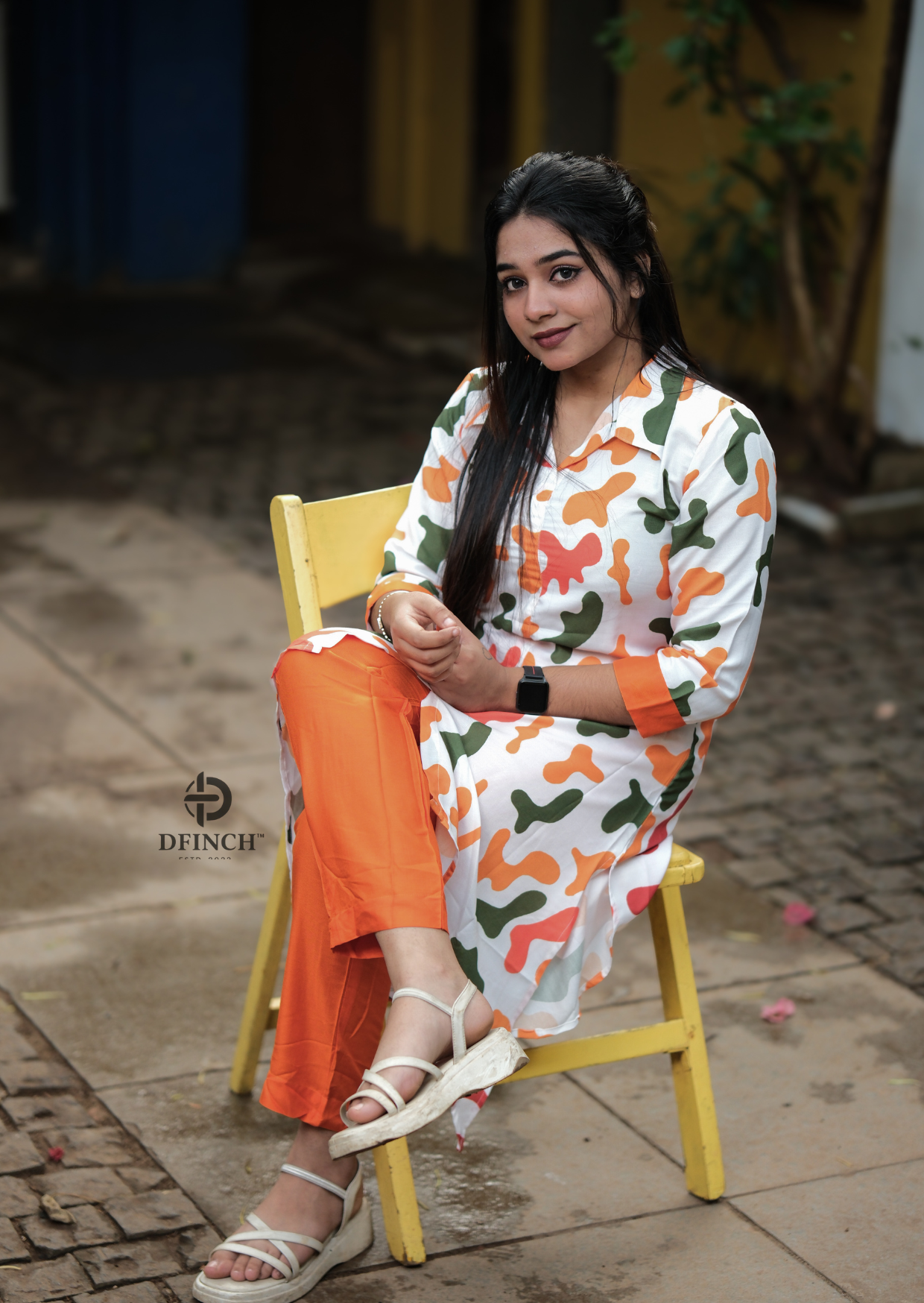 Printed Shirt-Style up and down Kurti Set | Dfinch fashions