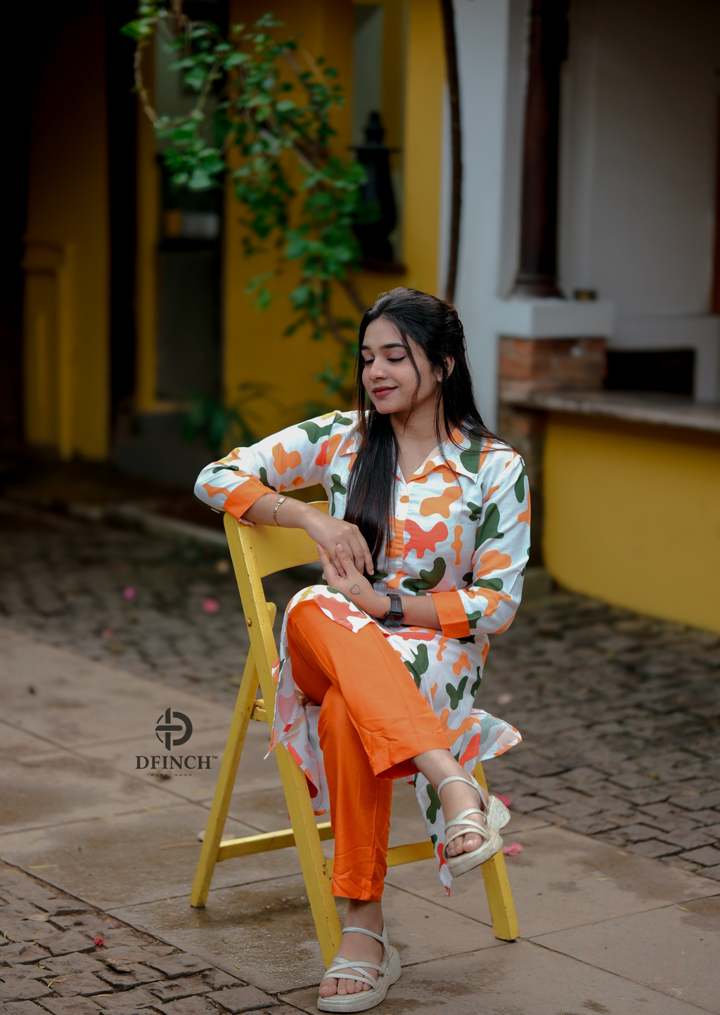 Printed Shirt-Style up and down Kurti Set | Dfinch fashions