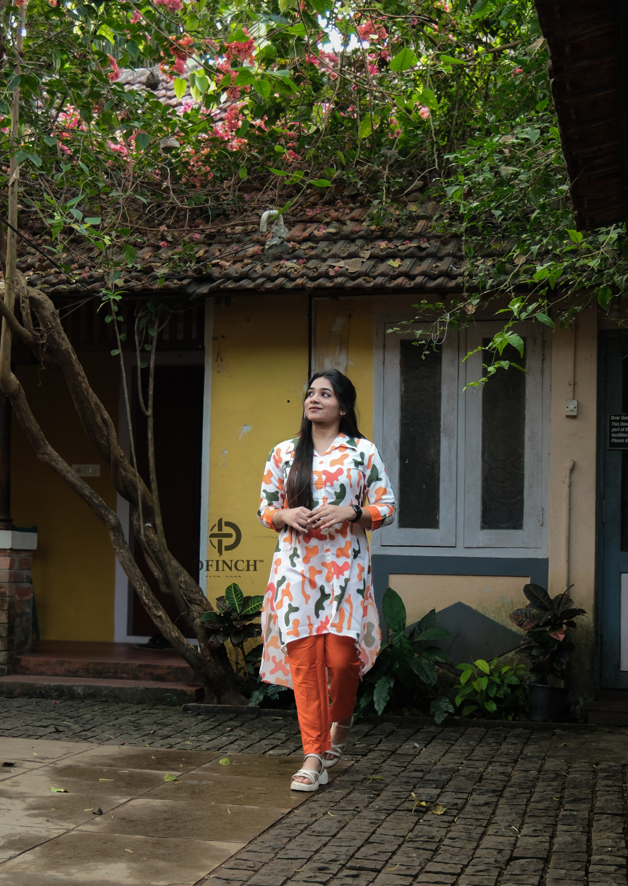 Printed Shirt-Style up and down Kurti Set | Dfinch fashions