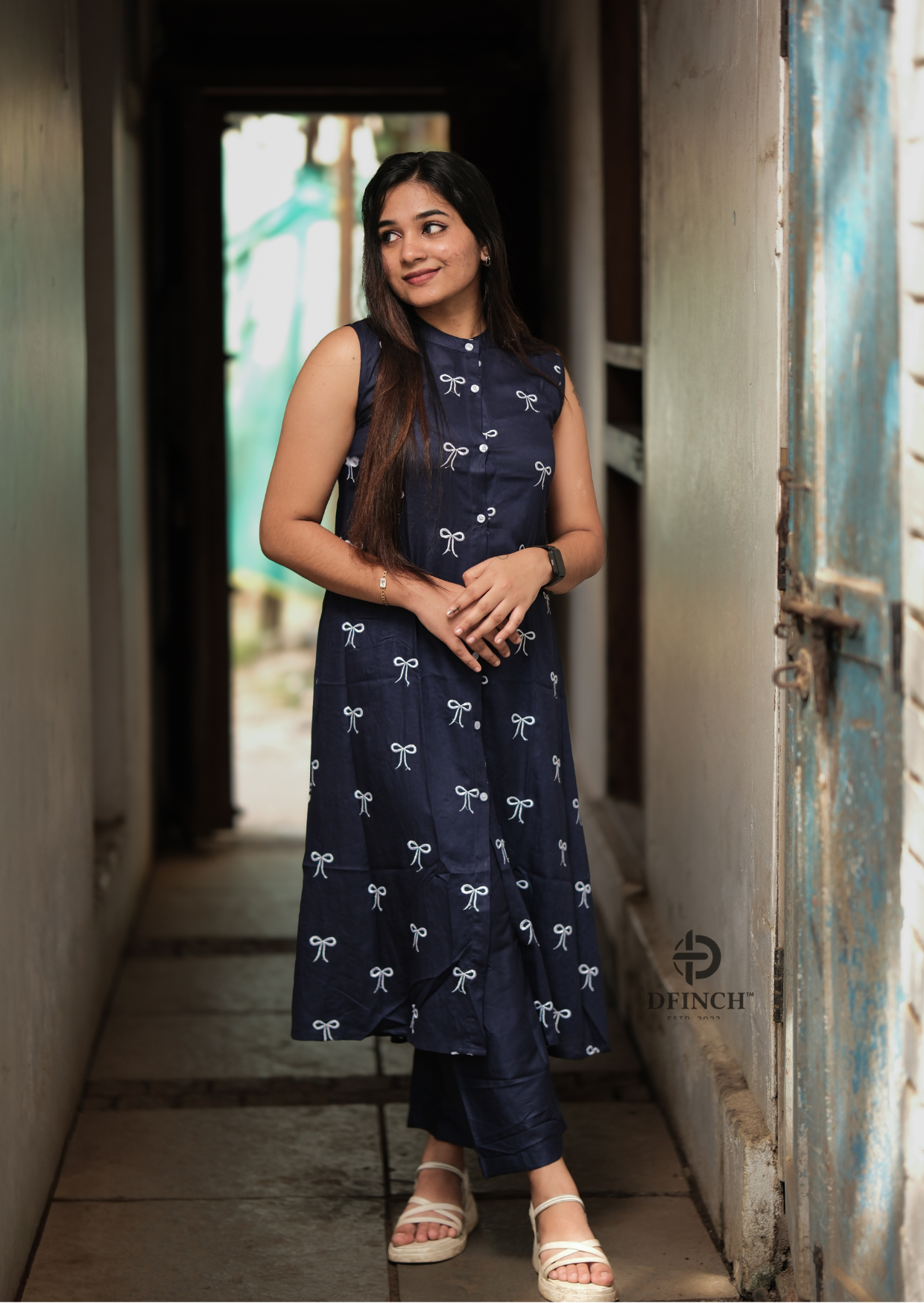 DFinch Vanessa Royale blue sleeveless dress with soft fabric